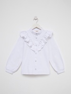 Блузка для девочки MINAKU: Cotton collection, белая, рост 146 см - Фото 9