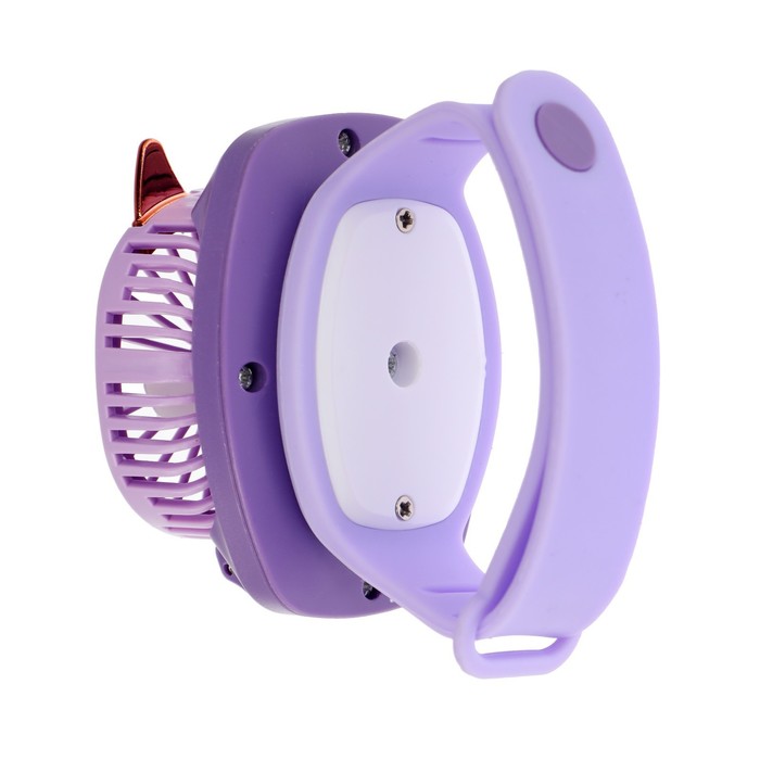 Мини вентилятор в форме наручных часов LOF-09, 3 скорости, подсветка, фиолетовый - фото 1905934497