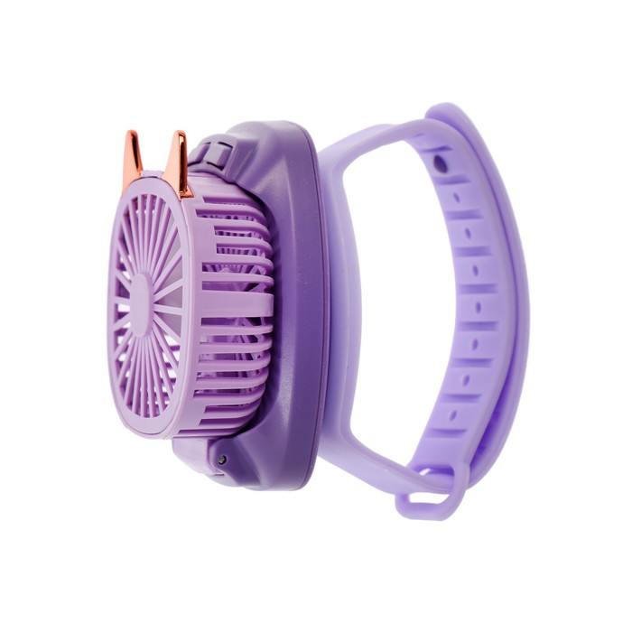 Мини вентилятор в форме наручных часов LOF-09, 3 скорости, подсветка, фиолетовый - фото 1905934498