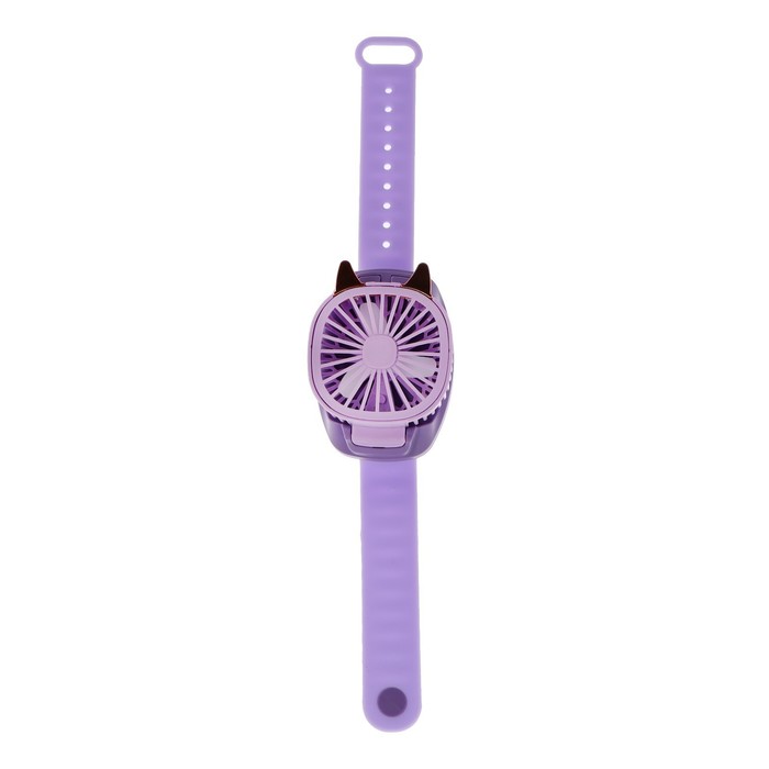 Мини вентилятор в форме наручных часов LOF-09, 3 скорости, подсветка, фиолетовый - фото 1905934499
