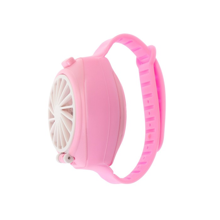 Мини вентилятор в форме наручных часов LOF-10, 3 скорости, поворотный, розовый - фото 1882352556
