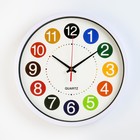 Часы настенные, серия: Детские, "Цветные цифры", дискретный ход, d-30 см, АА - фото 2142343