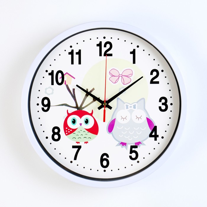 Детские настенные часы "Сова", дискретный ход, d-30 см - Фото 1