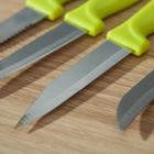 Набор кухонных ножей на подставке Доляна, 4 шт: 6 см, 9 см, 9 см, 11 см, на подставке, цвет МИКС - Фото 3