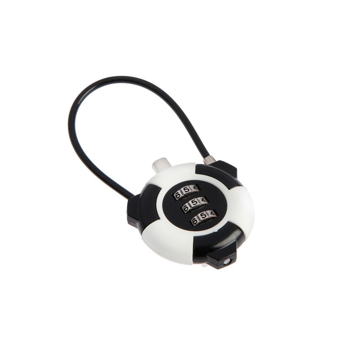 Замок навесной кодовый, черный - Фото 1