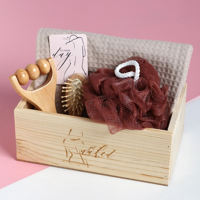 Набор подарочный Этель Get naked, полотенце и аксессуары - Фото 1