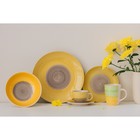 Тарелка керамическая обеденная Доляна «Бутон», d=27 см, цвет жёлтый - Фото 7