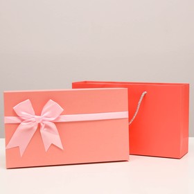 Коробка подарочная розовая, 28,5 х 16,5 х 7,5 см