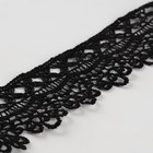 Кружево гипюровое, 40 мм × 9 ± 0,5 м, цвет чёрный - Фото 2