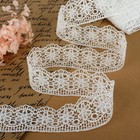 Кружево гипюровое, 45 мм, 6.8±0.5 м, цвет белый - Фото 1