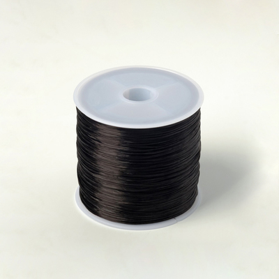Нить силиконовая (резинка), плоская 1 мм, L=50 м, цвет чёрный