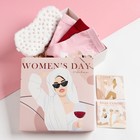 Подарочный набор "Women's day" маска для сна, носки 3 пары - фото 318786854