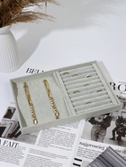 Подставка универсальная QF, 10 крючков и 11 полос для колец, 35×24×3 см, серая - Фото 2