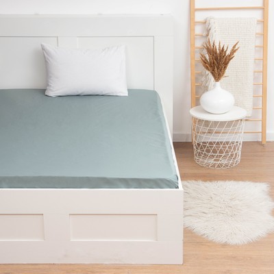 Простыня на резинке 1.5-спальная «Этель», 160×200+25 см, бирюзовая, перкаль