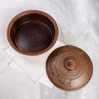 Сковорода с крышкой "Ангоб", красная глина, 26 см - Фото 3