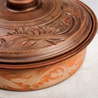 Сковорода с крышкой "Ангоб", красная глина, 26 см - Фото 4