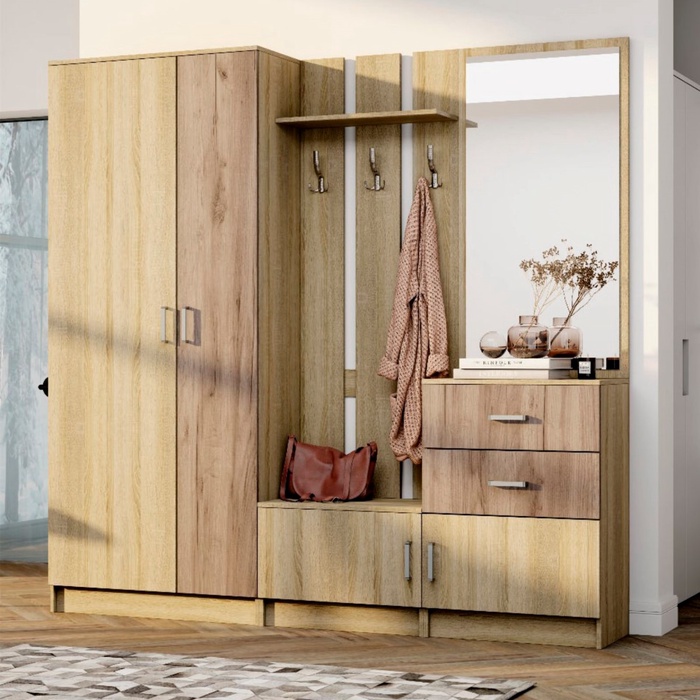 Прихожая «Наоми», 2042×388×2014 мм, цвет дуб сонома/дуб сандал - Фото 1