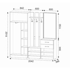 Прихожая «Наоми», 2042×388×2014 мм, цвет дуб сонома/дуб сандал - Фото 2