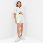 Костюм женский (футболка, шорты) MINAKU: Casual Collection цвет экрю, размер 44 - Фото 8