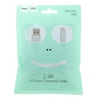 Кабель Hoco X13, microUSB - USB, 2.4 А, 1 м, PVC оплетка, белый - Фото 3