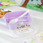 Ланч-бокс пластиковый с ложкой «Мишки», прямоугольный, 14×10.5×4.5 см, цвет МИКС - фото 59334996