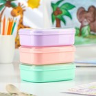 Ланч-бокс пластиковый с ложкой «Мишки», прямоугольный, 14×10.5×4.5 см, цвет МИКС - фото 59334998