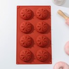 Форма для выпечки Доляна «Кристалл», силикон, 8 ячеек, 29×17×2.2 см, d=5.5 см, цвет коричневый - Фото 1