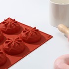 Форма для выпечки Доляна «Кристалл», силикон, 8 ячеек, 29×17×2.2 см, d=5.5 см, цвет коричневый - Фото 2