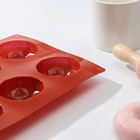 Форма для выпечки Доляна «Кристалл», силикон, 8 ячеек, 29×17×2.2 см, d=5.5 см, цвет коричневый - Фото 3