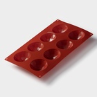 Форма для выпечки Доляна «Бриллиант», силикон, 8 ячеек, 29×17×2.2 см, d=5.8 см, коричневая - Фото 4