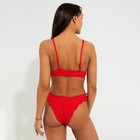 Купальник женский раздельный MINAKU со сборками цвет красный, размер 42 - Фото 5