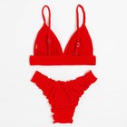 Купальник женский раздельный MINAKU со сборками цвет красный, размер 42 - Фото 9