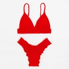 Купальник женский раздельный MINAKU со сборками цвет красный, размер 44 - Фото 7