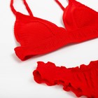 Купальник женский раздельный MINAKU со сборками цвет красный, размер 44 - Фото 8