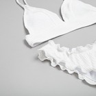 Купальник женский раздельный MINAKU со сборками цвет белый, размер 46 - Фото 8