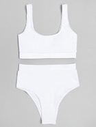 Купальник женский раздельный MINAKU с топом цвет белый, размер 50 - Фото 8