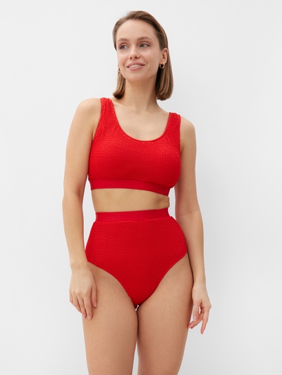 Купальник женский раздельный MINAKU с топом цвет красный, размер 50