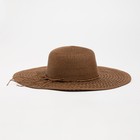 Шляпа женская MINAKU цвет коричневый, р-р 58 - фото 10864407