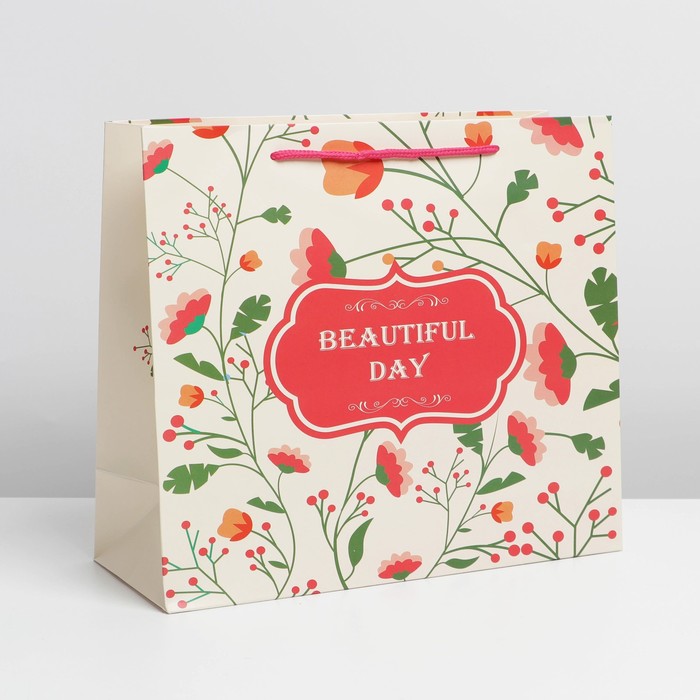 Пакет подарочный, упаковка, «Beautiful Day», 30 х 12 х 27 см