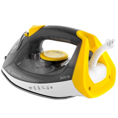Утюг BRAYER BR4003GY, 2400 Вт, керамическая подошва, 25 г/мин, 330 мл, серый