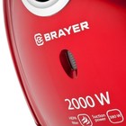 Пылесос BRAYER BR4221, 2000/380 Вт, сухая уборка, 2.5 л, чёрно-красный - фото 9580506