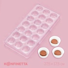 Форма для конфет и шоколада KONFINETTA «Шаффл», 27.5×17.5×2.5 см, 21 ячейка 3×3×1 см, пластик, прозрачная - Фото 2