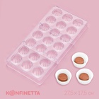 Форма для конфет и шоколада KONFINETTA «Шаффл», 27.5×17.5×2.5 см, 21 ячейка 3×3×1 см, пластик, прозрачная 7129792