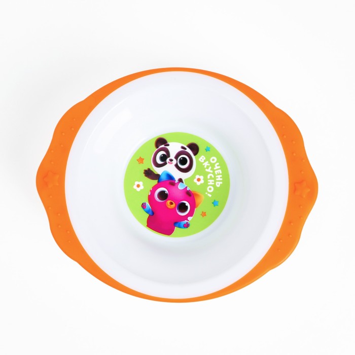 Набор детской посуды «Очень вкусно», тарелка на присоске 250мл, вилка, ложка - фото 1889739425