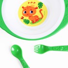 Набор детской посуды «Леопард», тарелка на присоске 250мл, вилка, ложка - фото 7780592