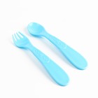 Набор детской посуды «Пингвинчик», тарелка на присоске 250мл, вилка, ложка - фото 24700048