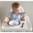 Набор детской посуды «Люблю есть», тарелка на присоске 250мл, вилка, ложка - фото 7780599