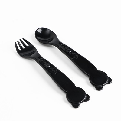 Тарелка M&B «Люблю есть», на присоске 250 мл, в наборе вилка, ложка