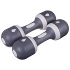 Гантель пластиковая ONLYTOP, 2 шт., 5 кг, цвет серый/фиолетовый - фото 24440057