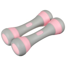 Гантель пластиковая ONLYTOP, 2 шт., 2 кг, цвет серый/розовый